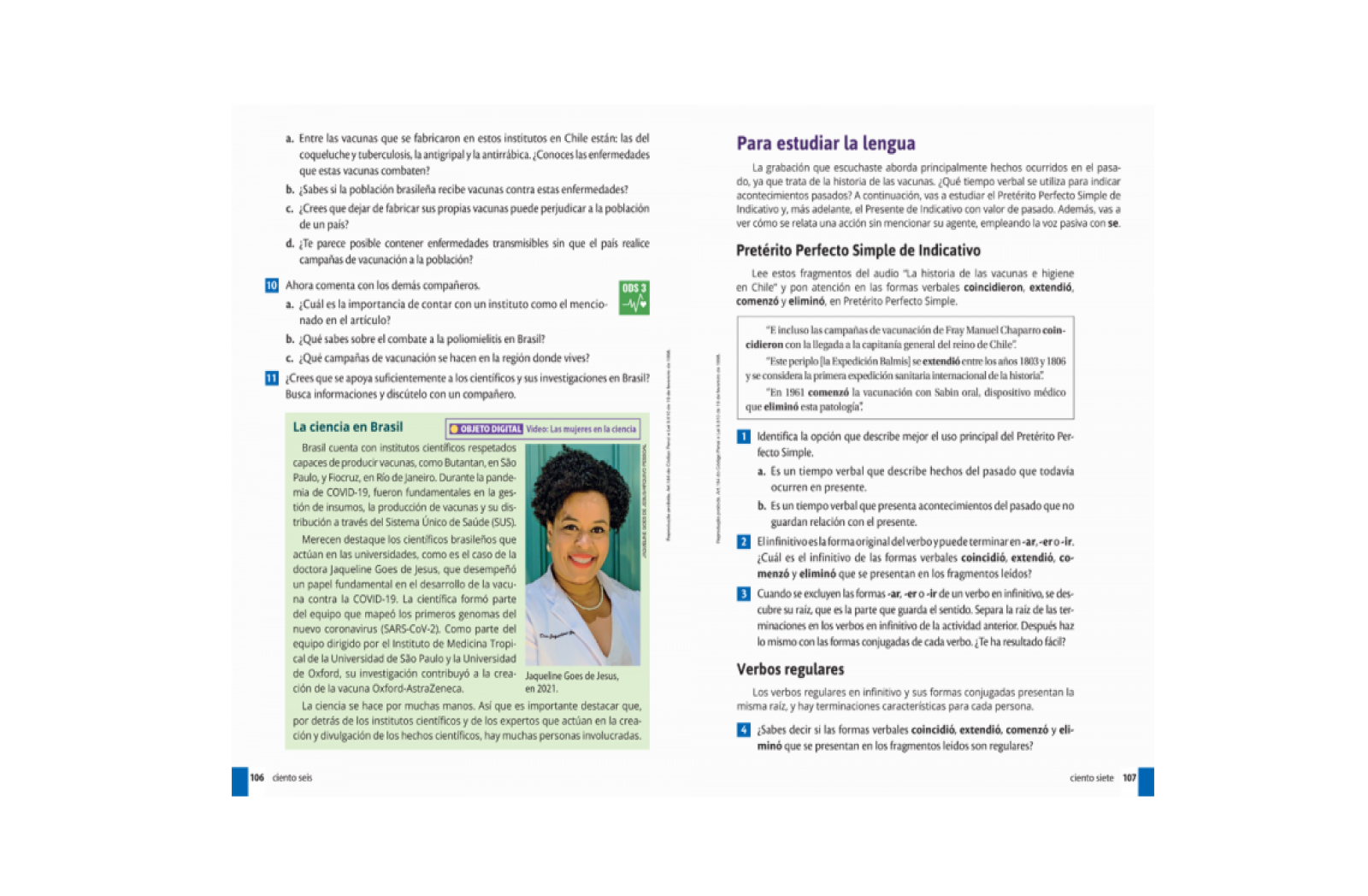 Para Estudiar La Lengua . Seção para o estudo da língua, compreendendo a pronúncia, vocabulário, ortografia e gramática.